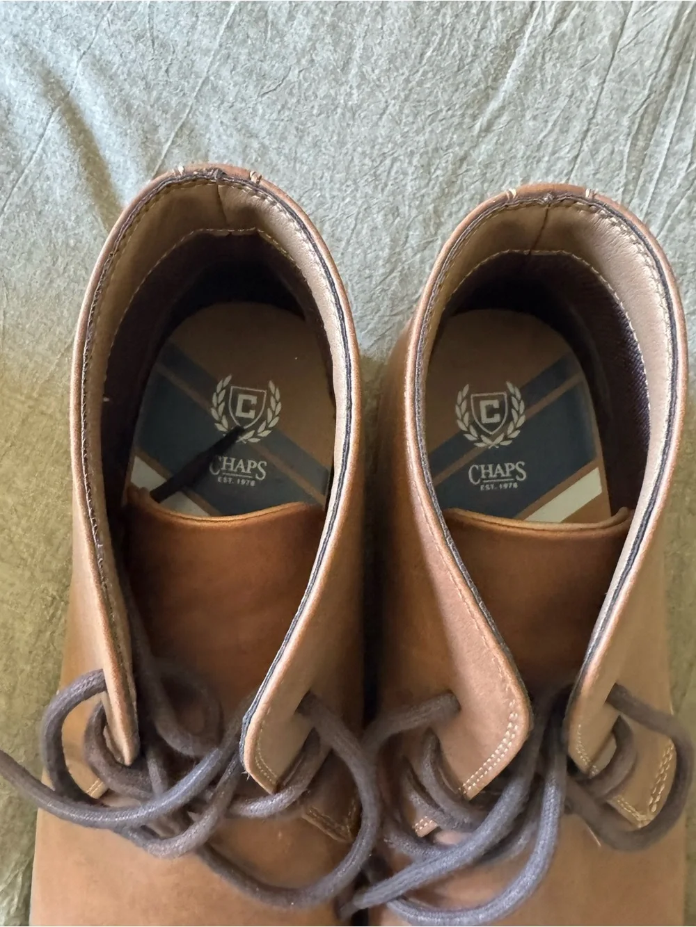 Men’s Chaps Brown Leather Chukka Boots - Classic Lace-Up Style. New size 11